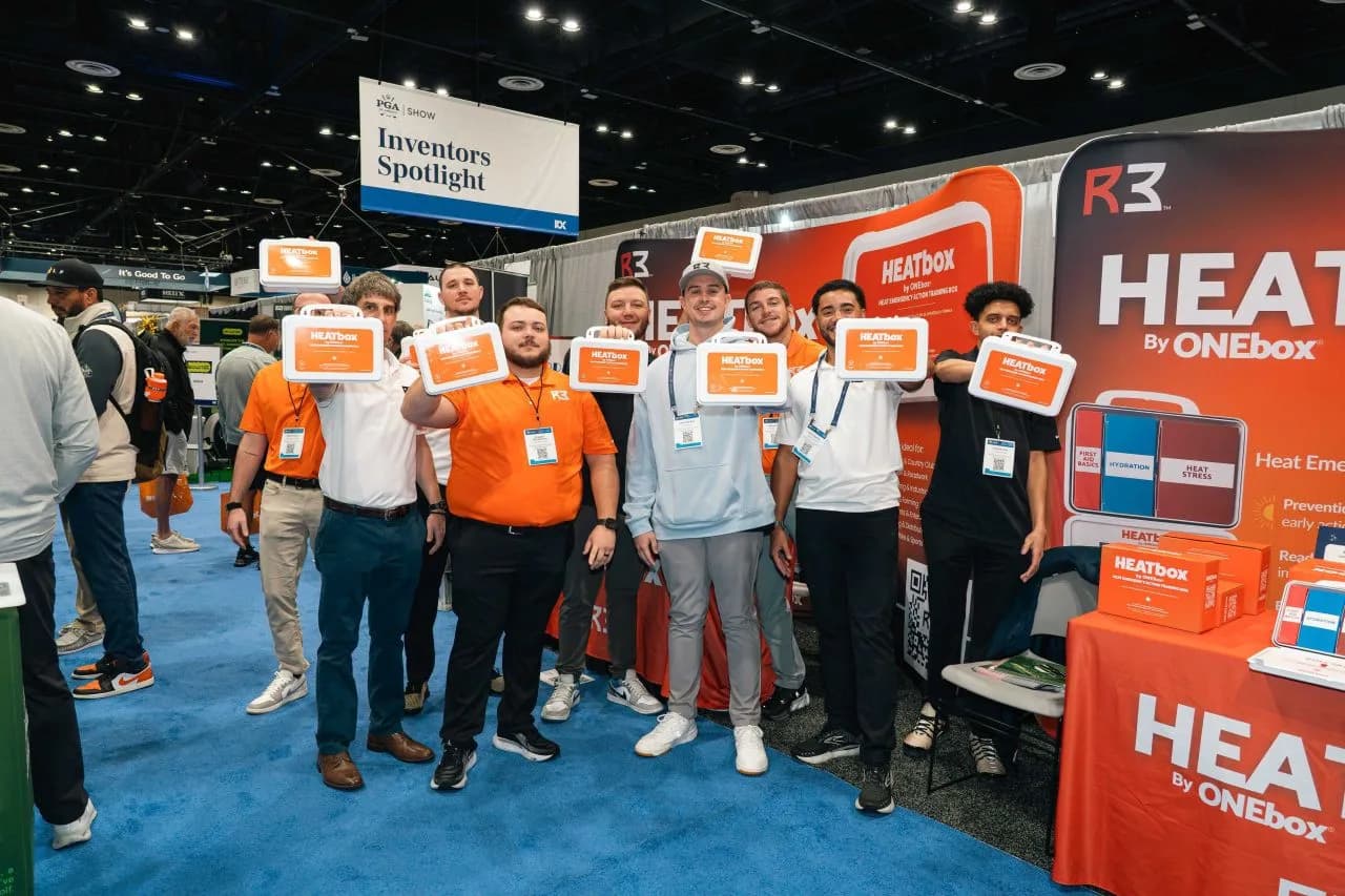 The R3 team presenting HEATbox™ in the Inventors Spotlight at the PGA Show