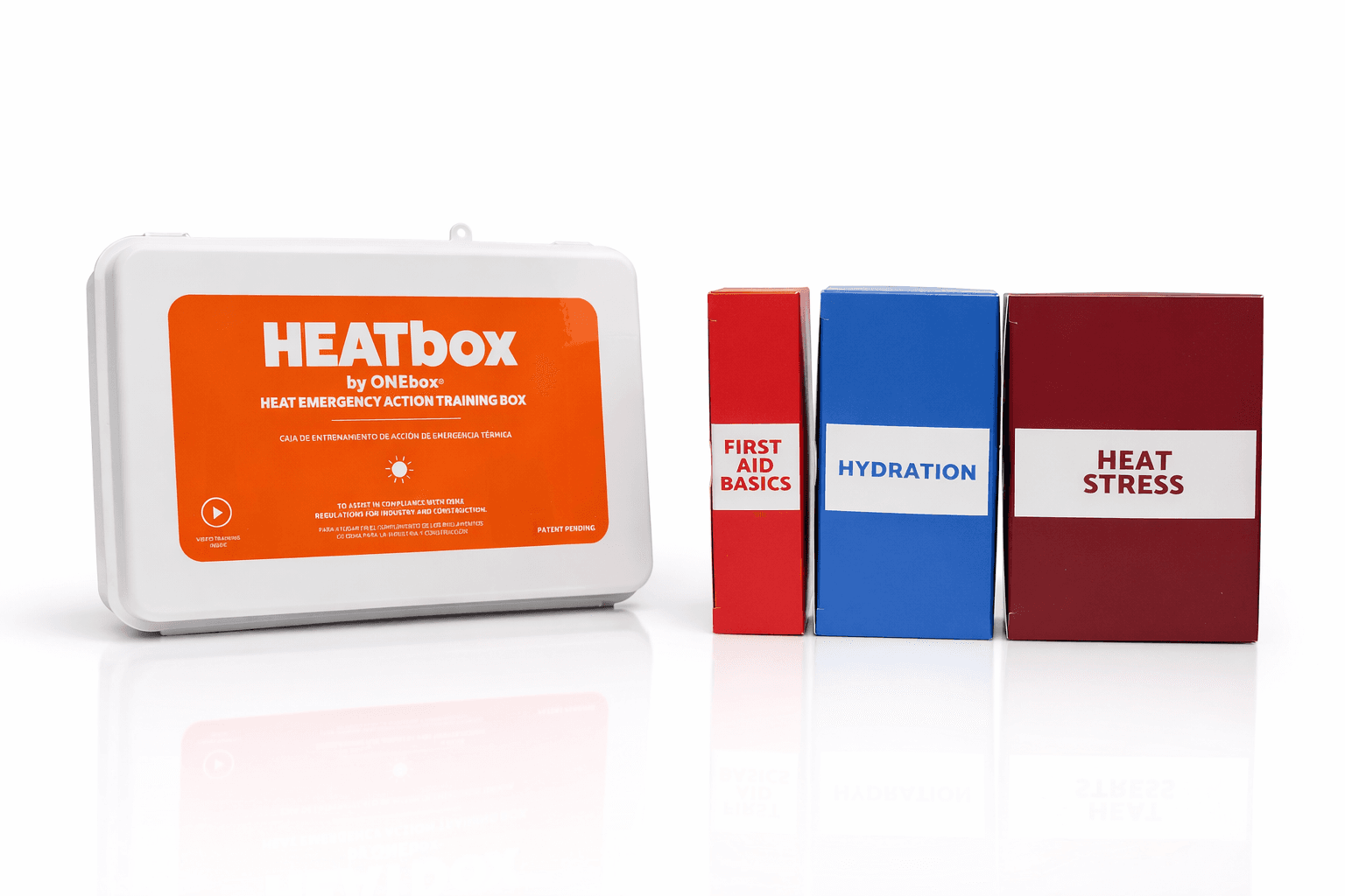 HEATbox — interior view with heat safety supplies